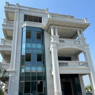 龙岩 白麻花岗岩别墅外墙干挂效果展示