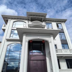 龙岩白麻别墅外墙干挂石材效果示例