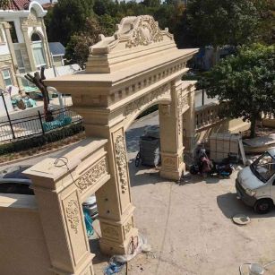 龙岩 黄金麻荔枝面花岗岩别墅门楼