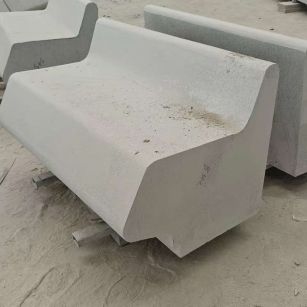 龙岩 芝麻白花岗岩异形坐凳，石凳