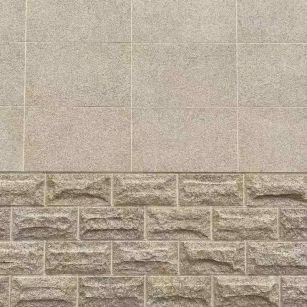 龙岩 黄金麻自然面蘑菇石配荔枝面干挂