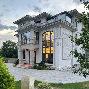 龙岩 白麻花岗岩私人别墅干挂石材豪华定制