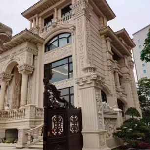 龙岩 黄金麻花岗岩别墅外墙干挂效果展示