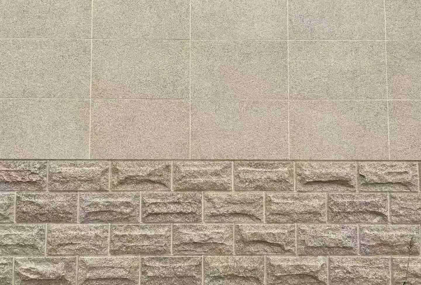 龙岩 黄金麻自然面蘑菇石配荔枝面干挂