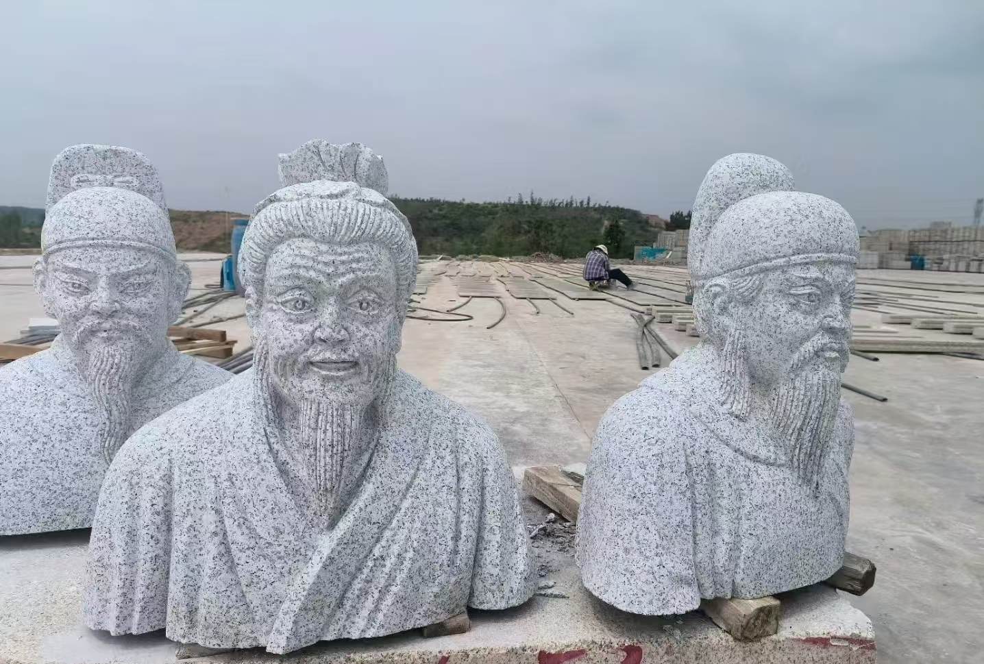 龙岩 白麻花岗岩石材人物立体雕刻