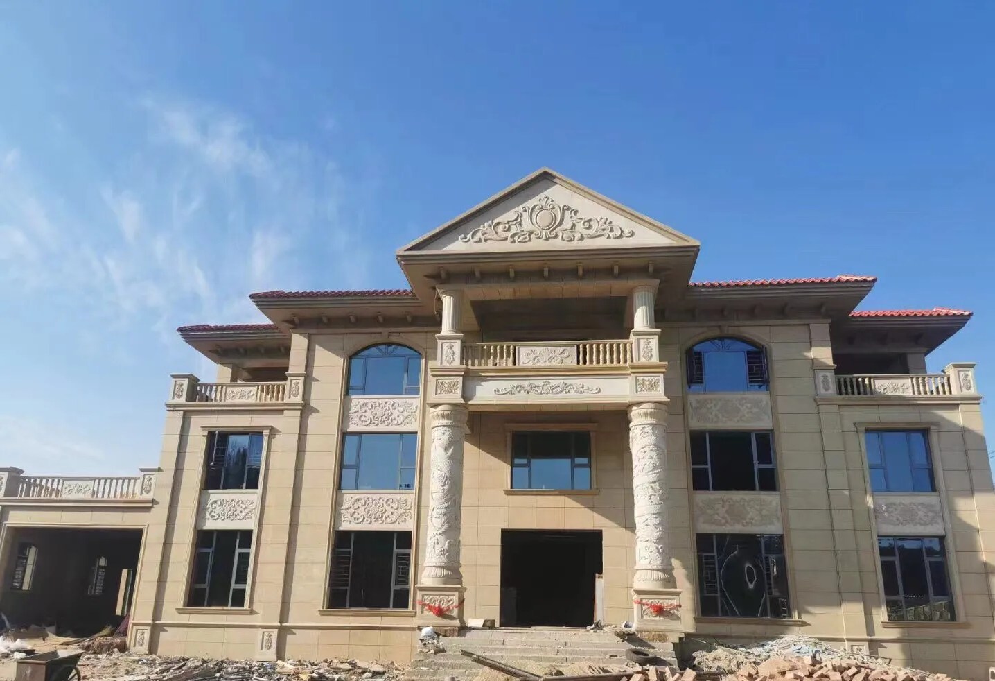 龙岩 黄金麻花岗岩别墅外墙干挂