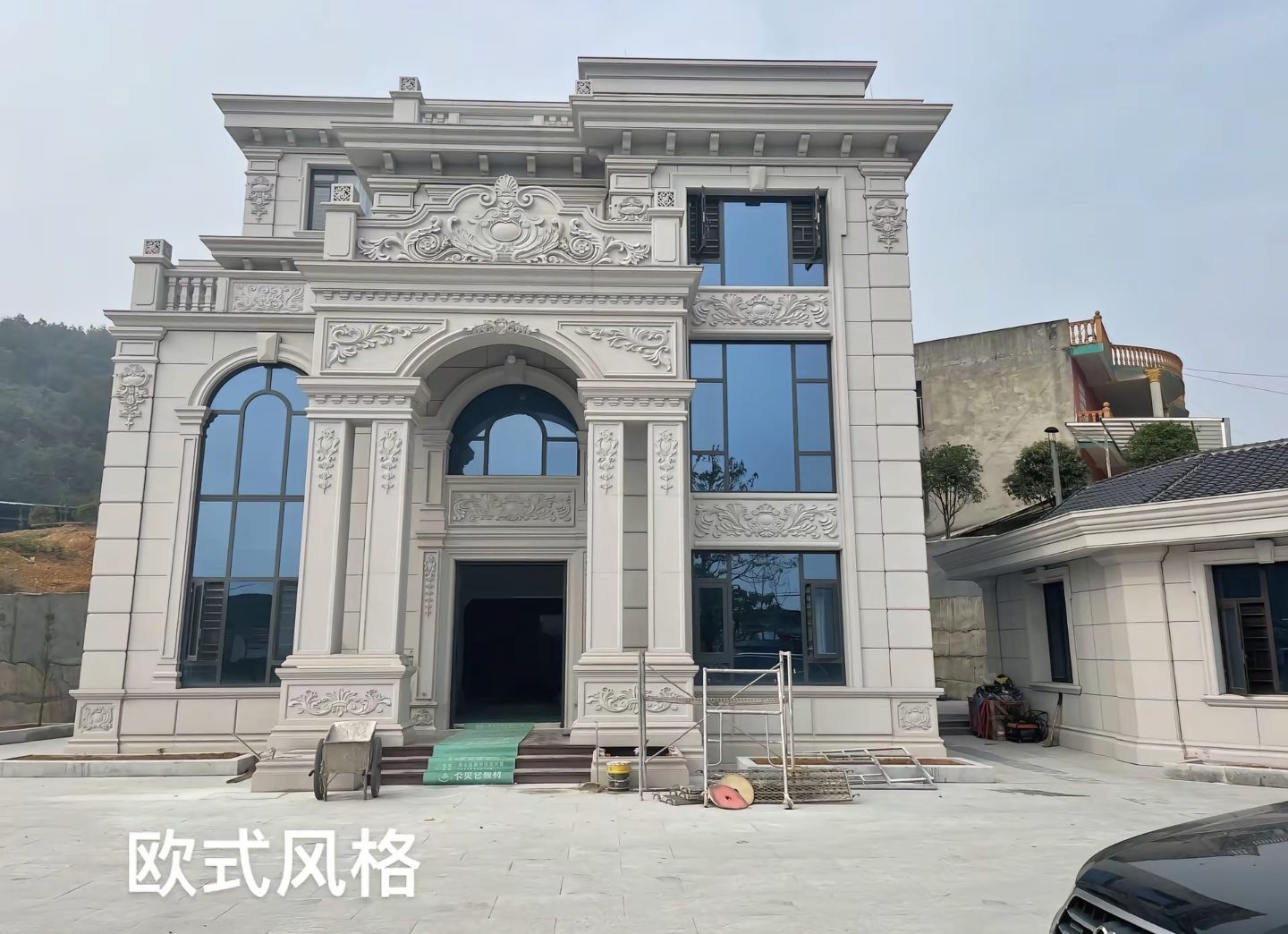 龙岩 白麻花岗岩别墅外墙干挂